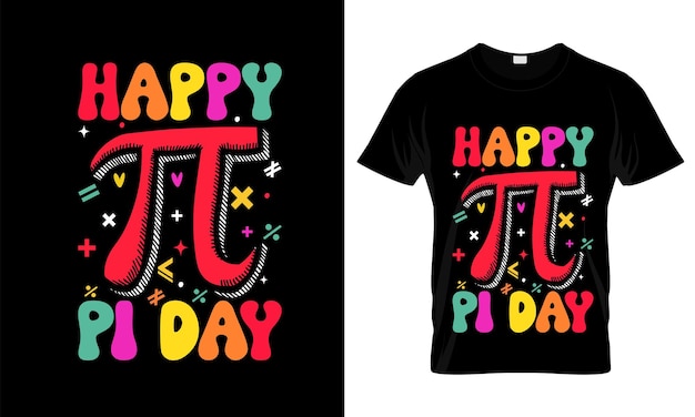 Diseño de la camiseta del día Pi Vector del día Pi Ilustración del día Pi Diseño de camiseta gráfica vintage