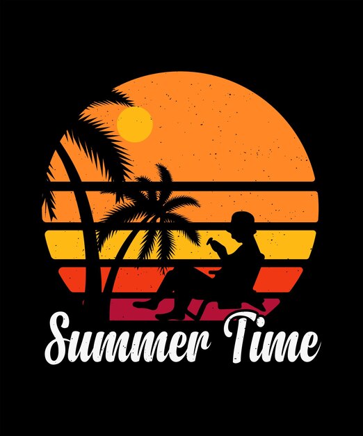 Diseño de camiseta de día de verano Diseño de camiseta vintage retro