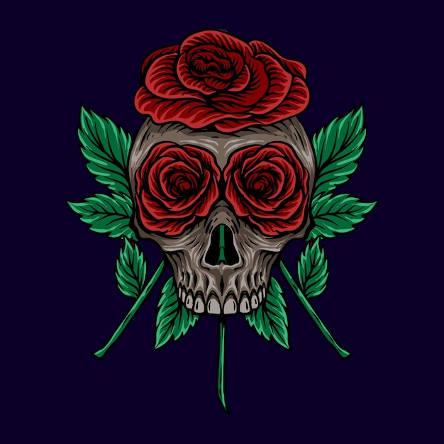 Vector diseño de camiseta dibujado a mano rosa con calavera