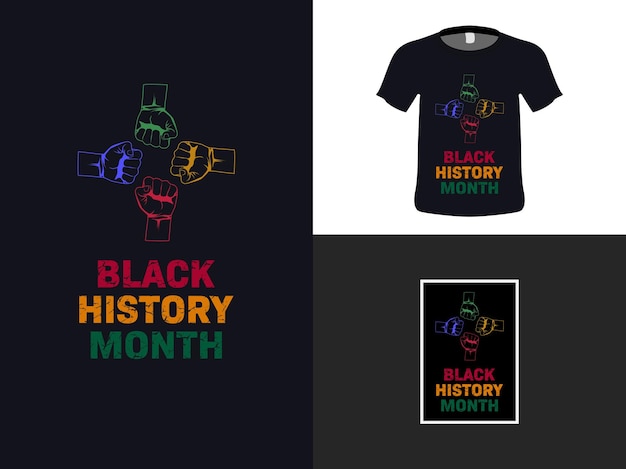 Vector diseño de camiseta y diseño de calcomanías para el mes de la historia negra para imprimir