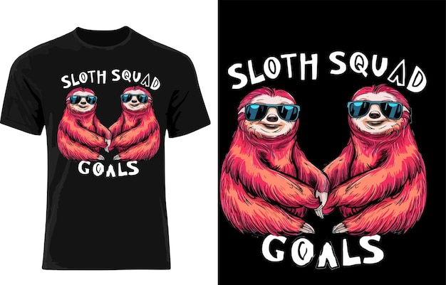 El diseño de la camiseta divertida de Sloth Squad