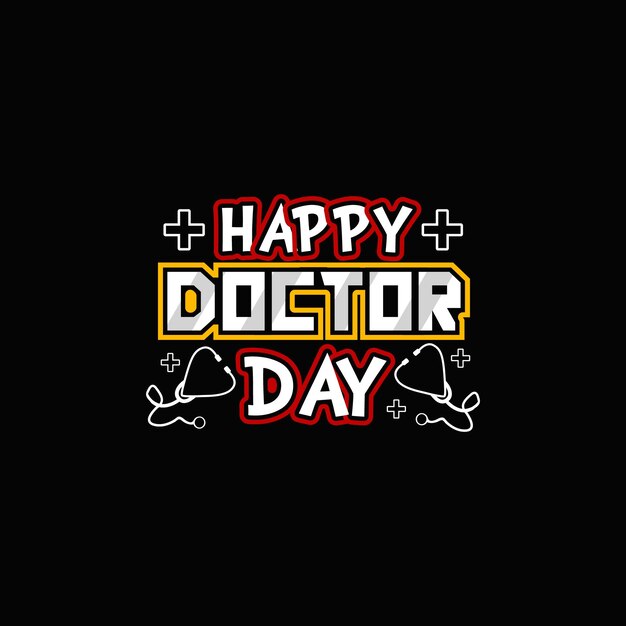 Diseño de camiseta de doctor, ilustración de vector de tipografía.