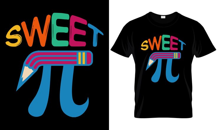 Vector diseño de camiseta dulce pi, diseño de camiseta día pi.