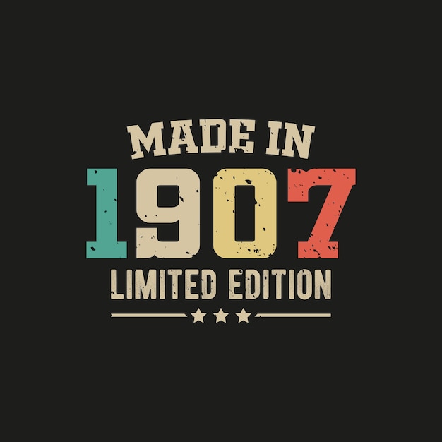 Diseño de camiseta de edición limitada de 1907