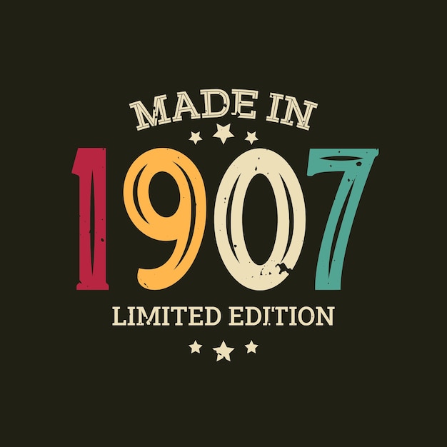 Diseño de camiseta de edición limitada de 1907
