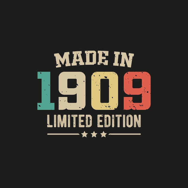 Diseño de camiseta de edición limitada hecha en 1909