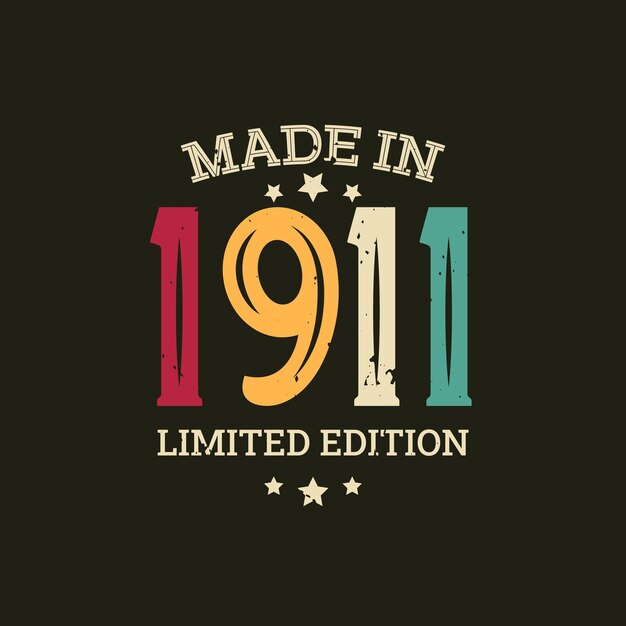 Diseño de camiseta de edición limitada hecha en 1911