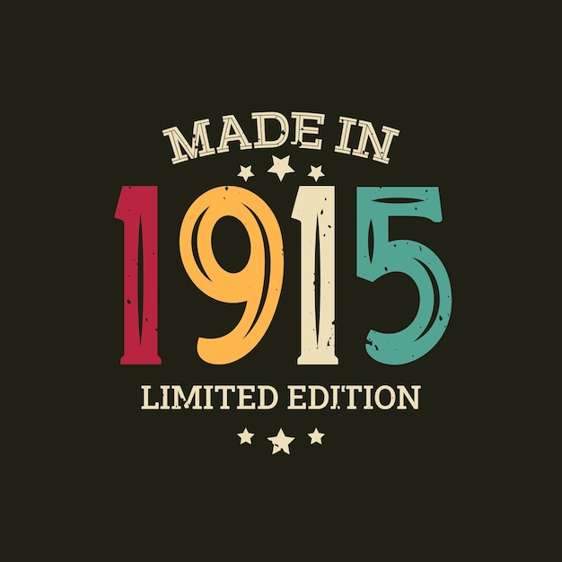 Diseño de camiseta de edición limitada hecha en 1915