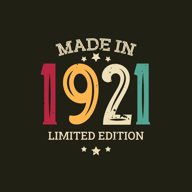 Diseño de camiseta de edición limitada hecha en 1921