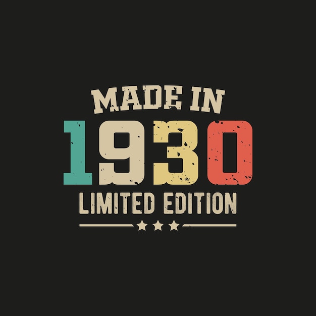 Diseño de camiseta de edición limitada hecha en 1930