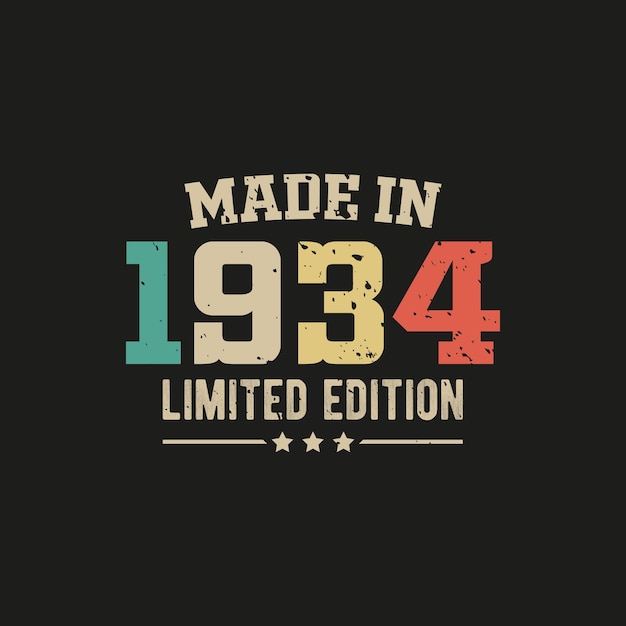 Diseño de camiseta de edición limitada hecha en 1934