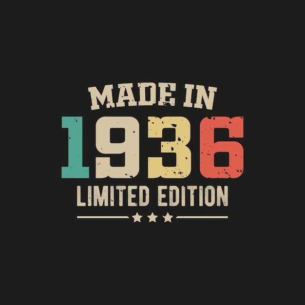Diseño de camiseta de edición limitada hecha en 1936