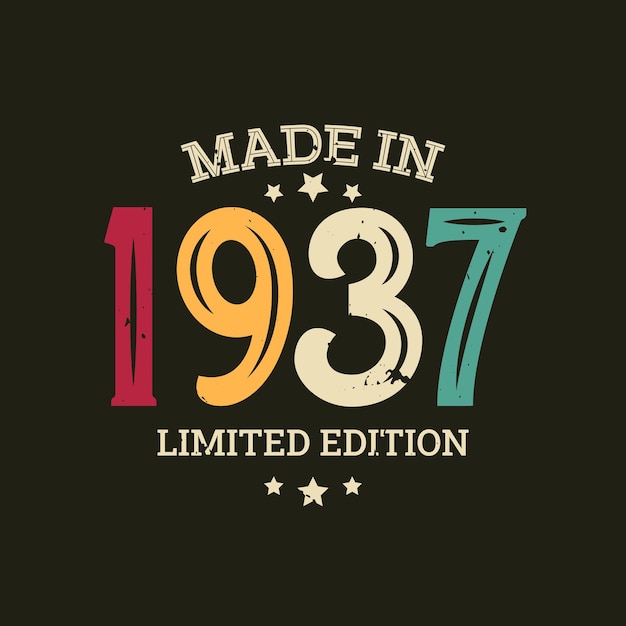 Diseño de camiseta de edición limitada hecha en 1937