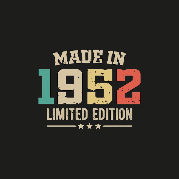 Diseño de camiseta de edición limitada hecha en 1952