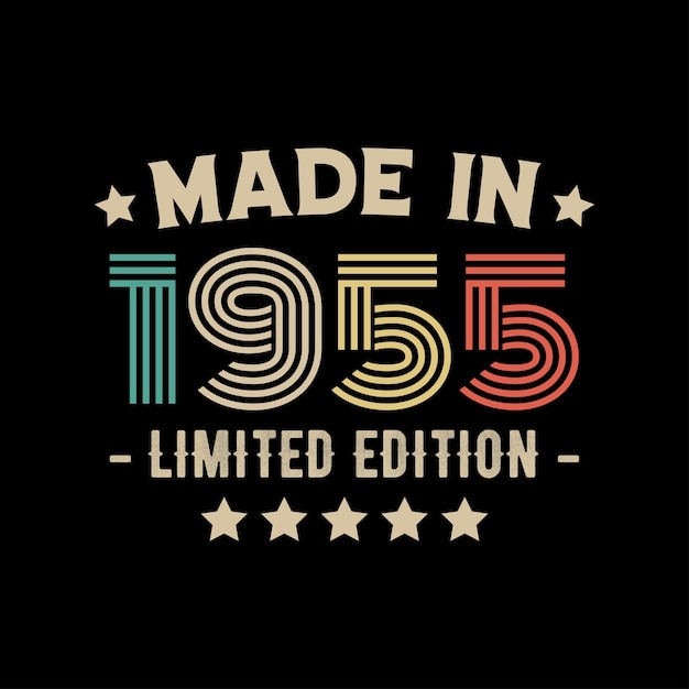 Diseño de camiseta de edición limitada hecha en 1955