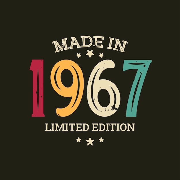 Diseño de camiseta de edición limitada hecha en 1967