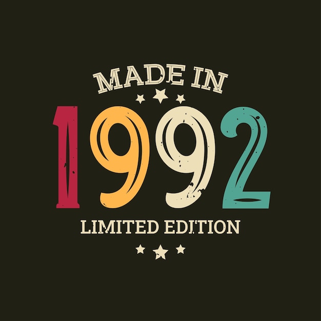 Diseño de camiseta de edición limitada hecha en 1992