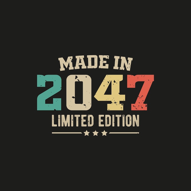 Diseño de camiseta de edición limitada hecha en 2047