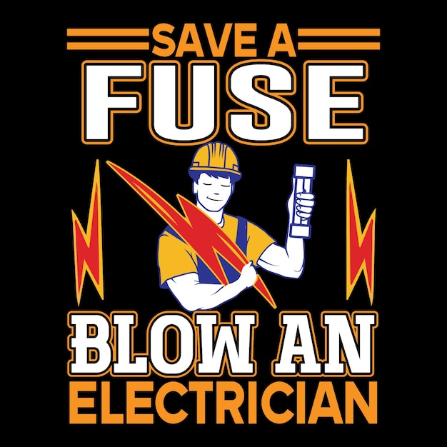 Diseño de camiseta de electricista