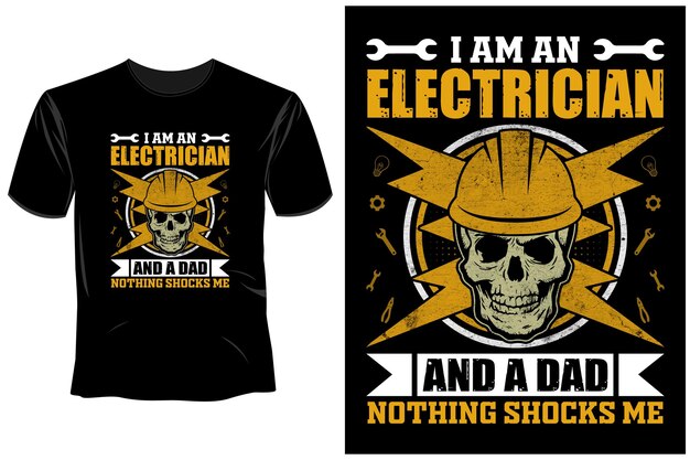 Vector diseño de camiseta de electricista