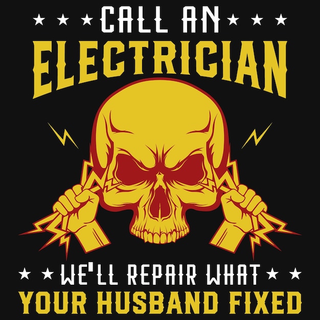 Diseño de camiseta de electricistas.