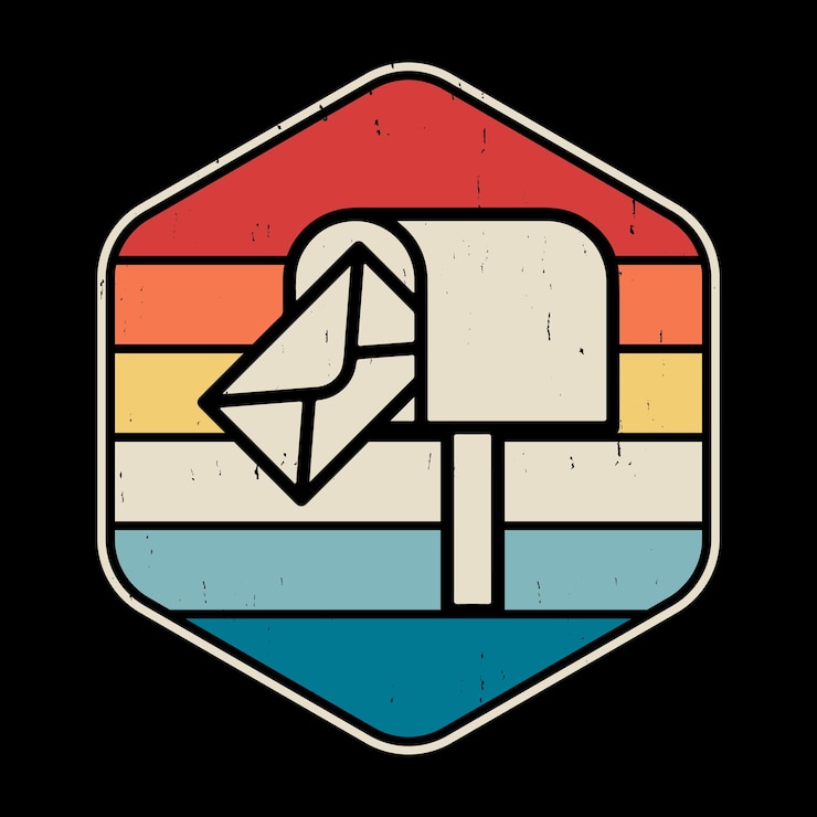 Vector diseño de camiseta de empleado de correos retro de la oficina de correos