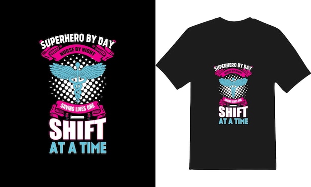Diseño de camiseta de enfermera, archivo EPS vectorial completamente listo para imprimir