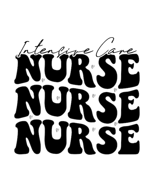 Diseño de camiseta de enfermera de cuidados intensivos