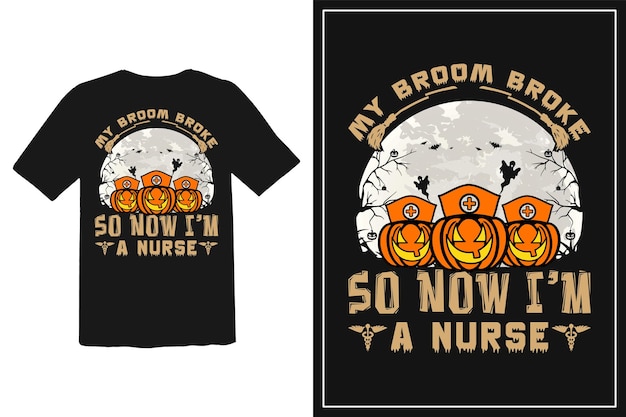 Diseño de camiseta de enfermera Halloween