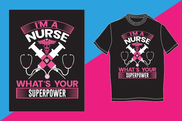 Diseño de camiseta de enfermera personalizada