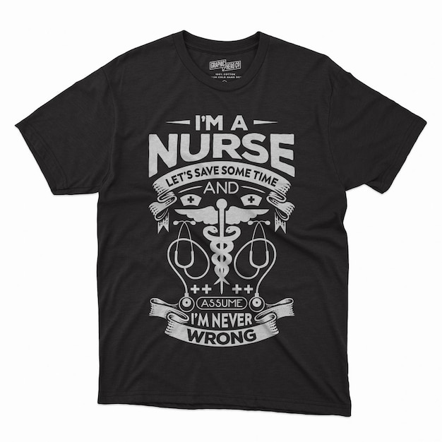 Diseño de camiseta de enfermera