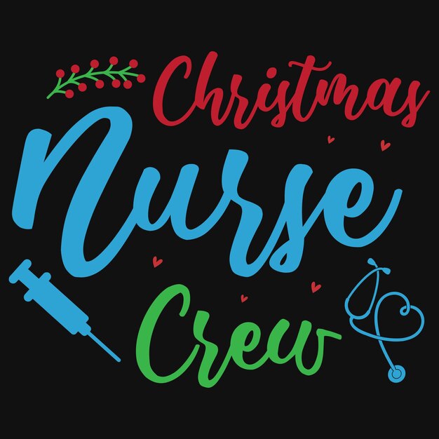 Diseño de camiseta de equipo de enfermera de Navidad