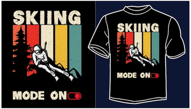 Diseño de camiseta de esquí.