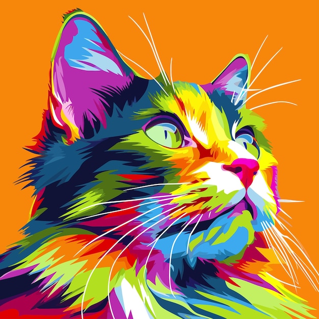 Vector diseño de camiseta con estampado de gato