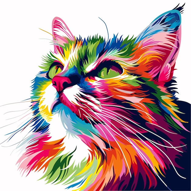 Vector diseño de camiseta con estampado de gato