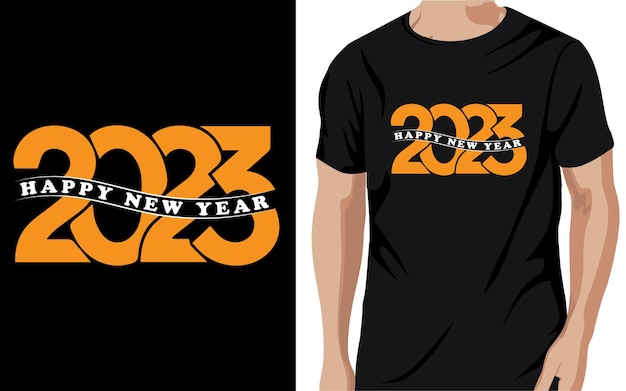 Vector diseño de camiseta feliz año nuevo 2023