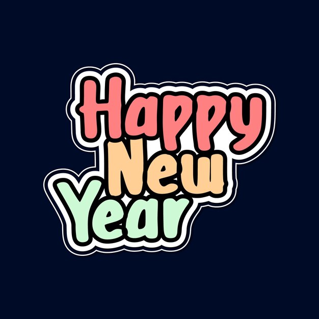Diseño de camiseta feliz año nuevo.