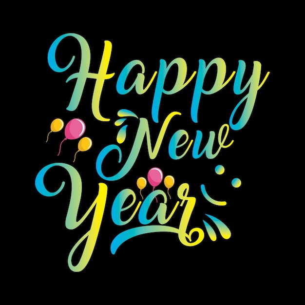 Diseño de camiseta feliz año nuevo