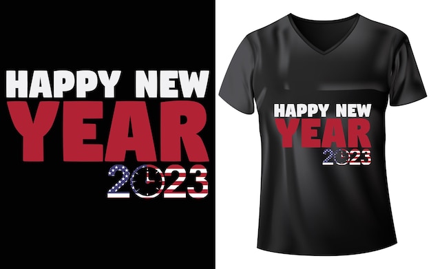 Vector diseño de camiseta feliz año nuevo