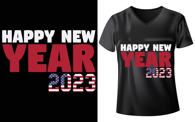 Diseño de camiseta feliz año nuevo