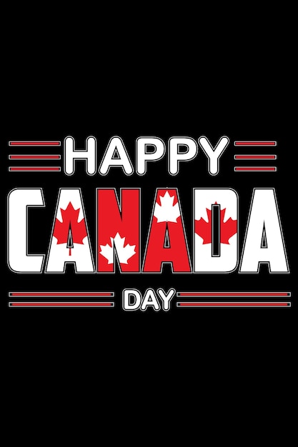 Vector diseño de camiseta feliz día de canadá