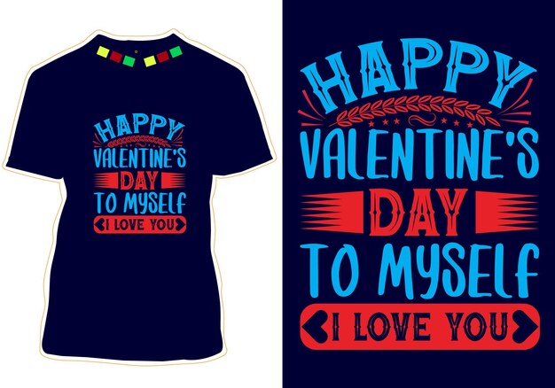 Diseño de camiseta feliz día de san valentín