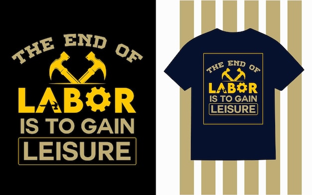 Diseño de camiseta de feliz día del trabajo de vector libre con fondo