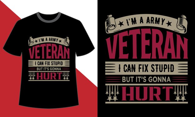 Diseño de camiseta feliz día de los veteranos