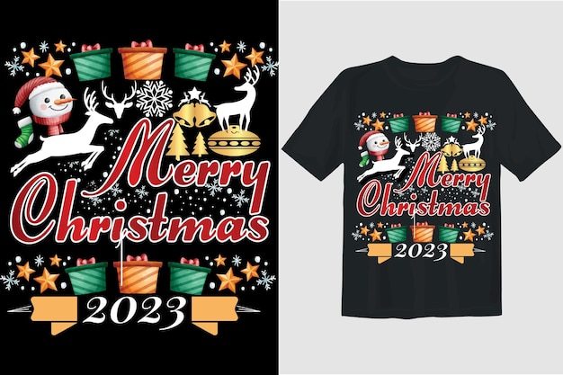 Vector diseño de camiseta feliz feliz navidad
