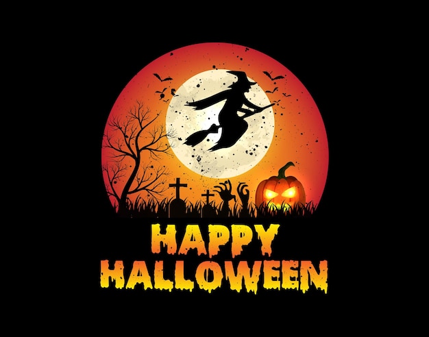 Diseño de camiseta de feliz Halloween