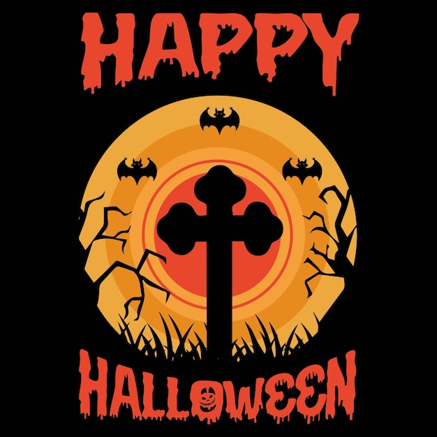 Diseño de camiseta de feliz halloween