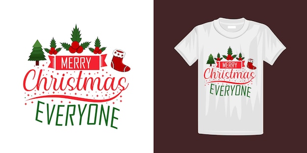 Diseño de camiseta de feliz Navidad. Bueno para camisetas, tazas, regalos y otras impresiones.