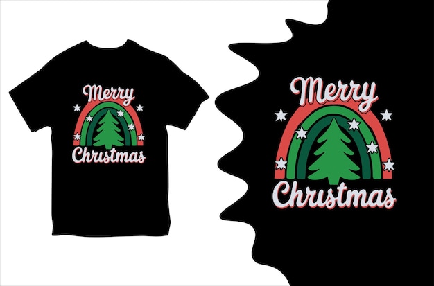 Diseño de camiseta de Feliz Navidad Ilustración vectorial