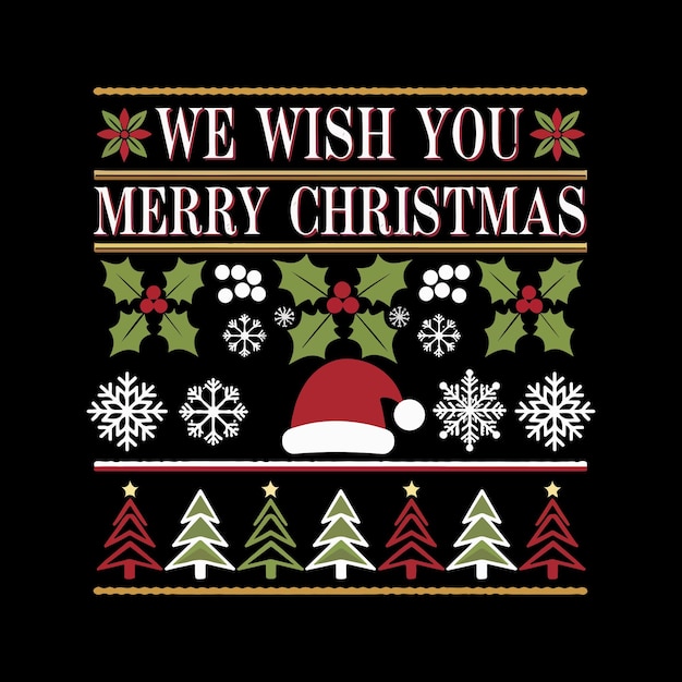 Diseño de camiseta de feliz navidad